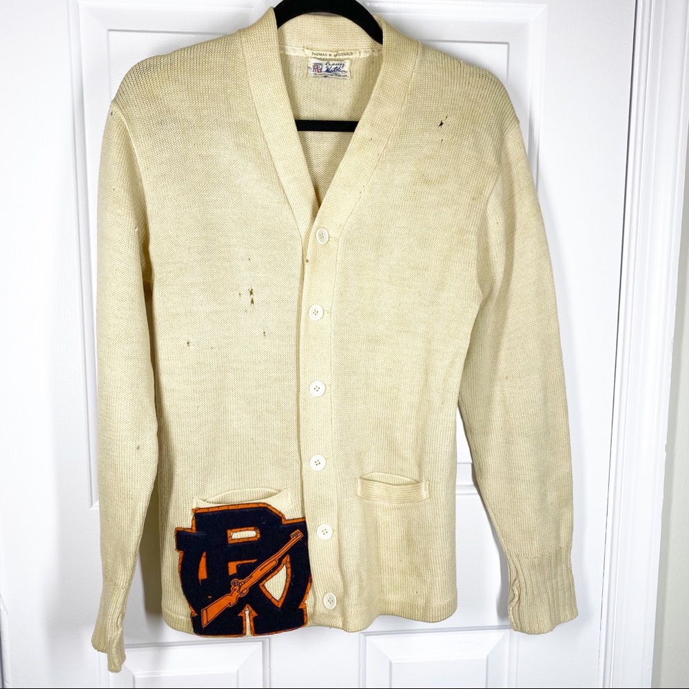 Vintage 1960’s Puritan Natch Letterman Wool Cardigan Sweater